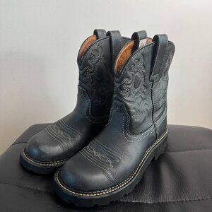 Ariat Fatbaby Black Leather Western Cowboy Boots Women's 7.5